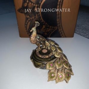 Jay Strongwater Peacock Trinket Box Swarovski